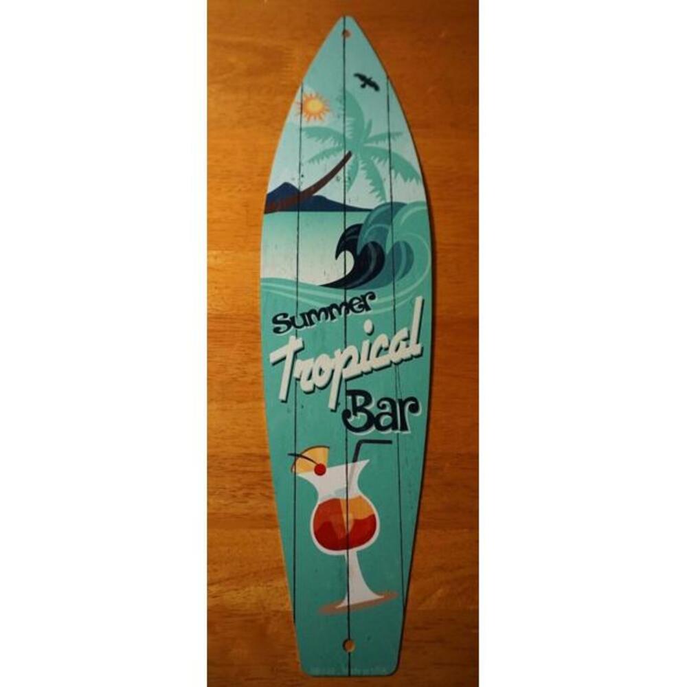 Retro Vintage Style Tropical Drink Sign Luau Tiki Bar Beach Surfboard Home Decor